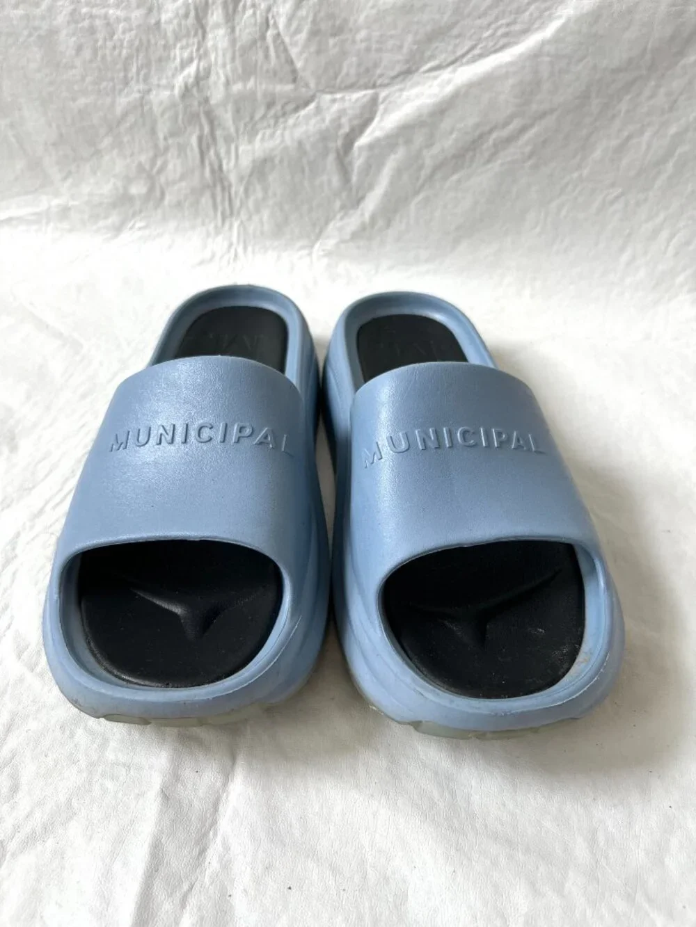 Municipal slide sandals Podium light blue mens 8 m float foam comfortable